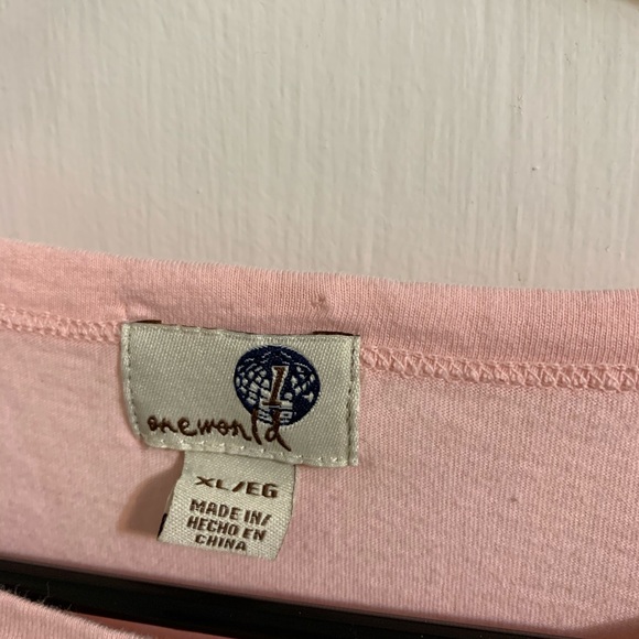 5/$25 Pink One World 3/4 sleeve XL - Picture 3 of 6